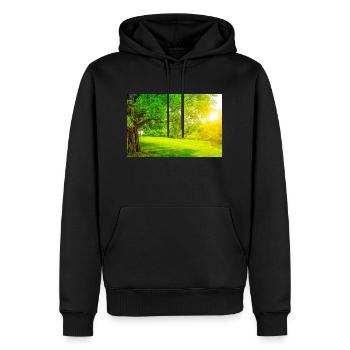 1418 - Men’s Premium Organic Hoodie - black - Front - Nico (187cm)