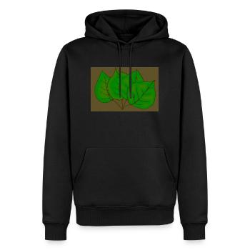 Design numérique de quatre feuilles Tilleuls vert - Sweat à capuche Premium bio Homme - noir - Devant - Nico (187cm)