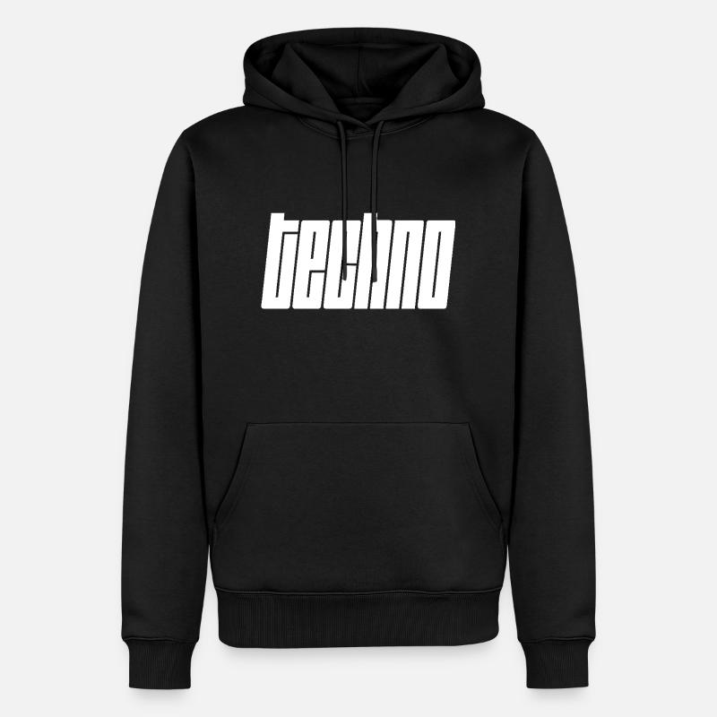 Techno-Musik-Logo - Männer Premium Bio Hoodie - Schwarz