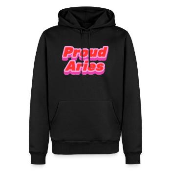Fier Bélier - stolzer Widder - Sweat à capuche Premium bio Homme - noir - Devant - Nico (187cm)