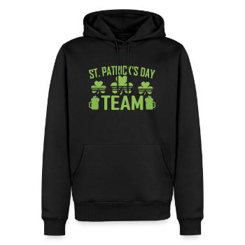 St Patrick Team Saint Patrick 2025 Patrick's Day - Men’s Premium Organic Hoodie - black - Front - Nico (187cm)
