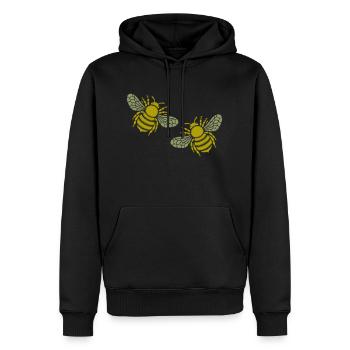 biene 2 - Männer Premium Bio Hoodie - Schwarz - Vorne - Nico (187cm)