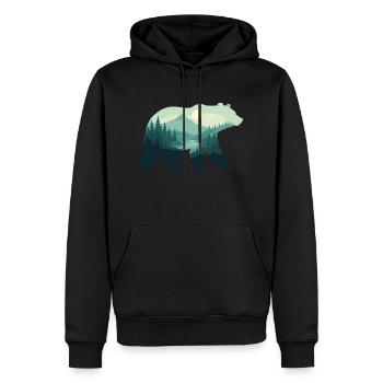 Bear Nature - Men’s Premium Organic Hoodie - black - Front - Nico (187cm)
