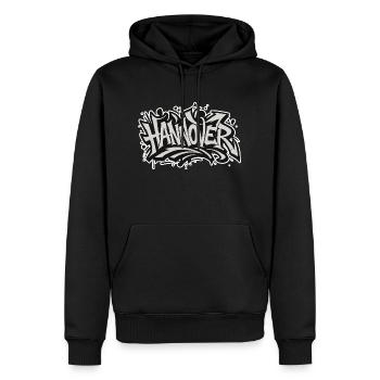 Hannover Wildstyle Graffiti - Männer Premium Bio Hoodie - Schwarz - Vorne - Nico (187cm)