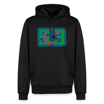 Rize - Sweat à capuche Premium bio Homme - noir - Devant - Nico (187cm)