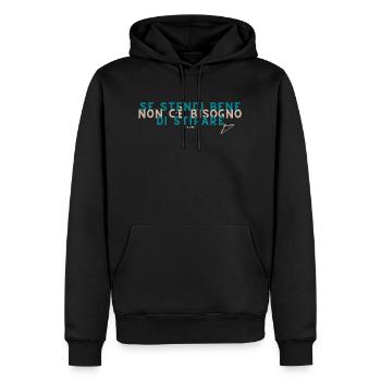 Wenn Sie gut ausrollen... Lustiger Satz über Wäscherei - Männer Premium Bio Hoodie - Schwarz - Vorne - Nico (187cm)