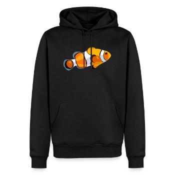 Poisson clown fun – Design marin stylé - Sweat à capuche Premium bio Homme - noir - Devant - Nico (187cm)