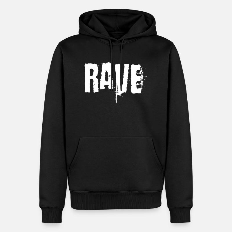 conception de logo rave - Sweat à capuche Premium bio Homme - noir