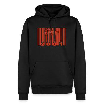 Vintage 2001 Born In 2001 24 Year Old Bar Code Anniversai - Men’s Premium Organic Hoodie - black - Front - Nico (187cm)