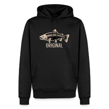 FISCH ORIGINAL - Männer Premium Bio Hoodie - Schwarz - Vorne - Nico (187cm)