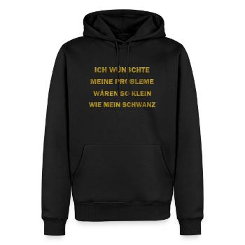 Probleme klein wie mein Schwanz - Männer Premium Bio Hoodie - Schwarz - Vorne - Nico (187cm)