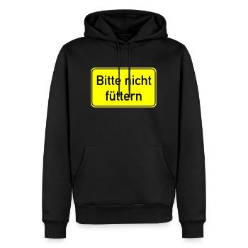 Bitte nicht füttern - Männer Premium Bio Hoodie - Schwarz - Vorne - Nico (187cm)