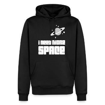 I need more Space / Geschenk Idee - Männer Premium Bio Hoodie - Schwarz - Vorne - Nico (187cm)