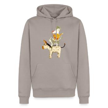 Bremer Stadtmusikanten - Männer Premium Bio Hoodie - Taupe - Vorne - Nico (187cm)