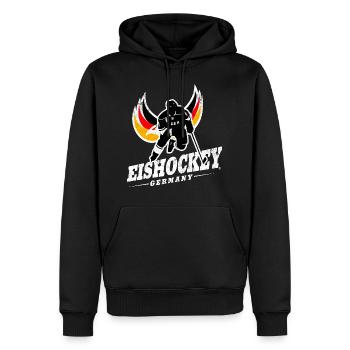 DEUTSCHLAND EISHOCKEY TEAM GERMANY ADLER - Männer Premium Bio Hoodie - Schwarz - Vorne - Nico (187cm)