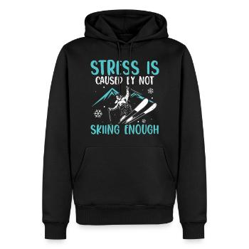 Dictons Apres-Ski | Ski Skieur Cadeaux d’hiver - Sweat à capuche Premium bio Homme - noir - Devant - Nico (187cm)