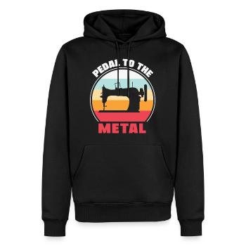 Retro Sewing Machine Lover For Sew Lovers - Men’s Premium Organic Hoodie - black - Front - Nico (187cm)