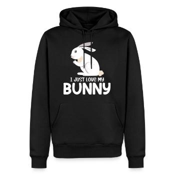 I Just Love My Cute Easter Rabbit Lover - Men’s Premium Organic Hoodie - black - Front - Nico (187cm)