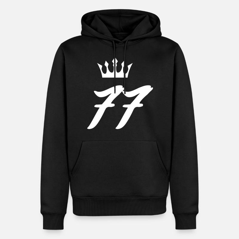 77 Couronne de numéros - Sweat à capuche Premium bio Homme - noir