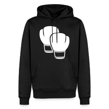 Boxhandschuhe - Männer Premium Bio Hoodie - Schwarz - Vorne - Nico (187cm)