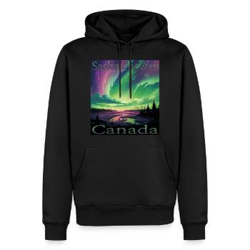 Kanada Saskatchewan Nordlichter Urlaub Design - Männer Premium Bio Hoodie - Schwarz - Vorne - Nico (187cm)