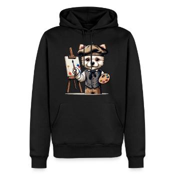 Artiste de chien mignon - Sweat à capuche Premium bio Homme - noir - Devant - Nico (187cm)