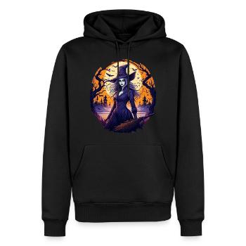 Gruseliges Halloween-partykostüm Hexe - Sweat à capuche Premium bio Homme - noir - Devant - Nico (187cm)