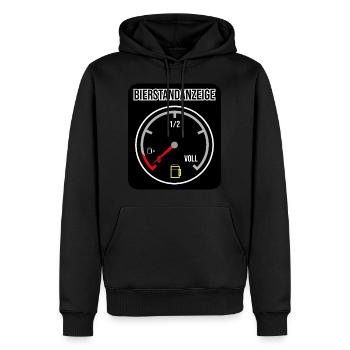 Bier Stand Tankanzeige - Männer Premium Bio Hoodie - Schwarz - Vorne - Nico (187cm)