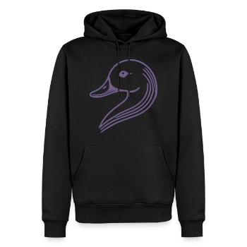 Tête de silhouette de cygne de canard minimaliste - Sweat à capuche Premium bio Homme - noir - Devant - Nico (187cm)