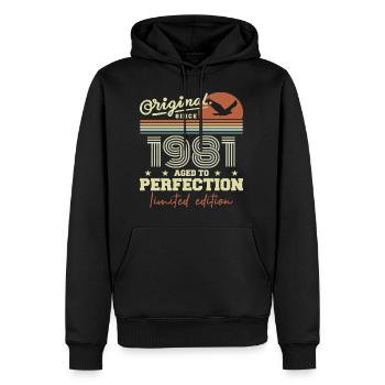 Original 1981 Geburtstagsgeschenk 1945 Retro 1981 - Männer Premium Bio Hoodie - Schwarz - Vorne - Nico (187cm)