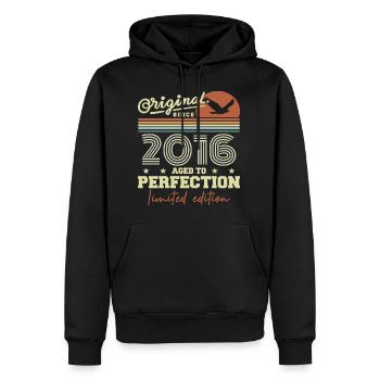 Original 2016 Retro 2016 Geburtstagsgeschenk 2016 - Männer Premium Bio Hoodie - Schwarz - Vorne - Nico (187cm)