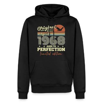 April 1968 Gift | 57th Anniversary April 1968 - Men’s Premium Organic Hoodie - black - Front - Nico (187cm)