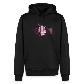 Je suis une licorne - Sweat à capuche Premium bio Homme - noir - Devant - Nico (187cm)