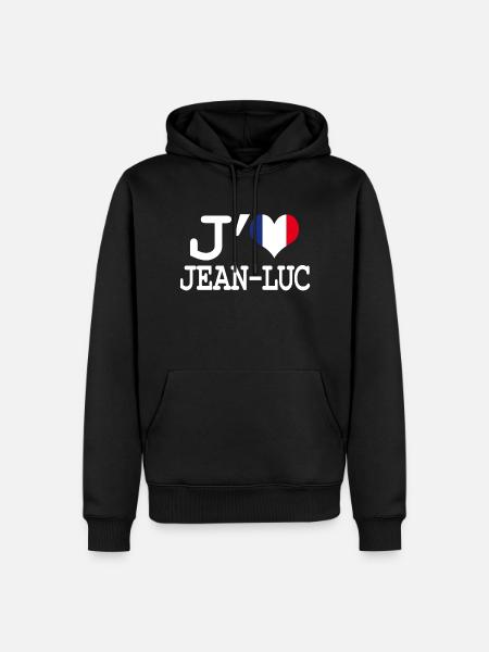j'aime jean-luc - Sweat à capuche Premium bio Homme - noir