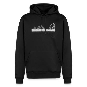 silverstar_weiss - Männer Premium Bio Hoodie - Schwarz - Vorne - Nico (187cm)