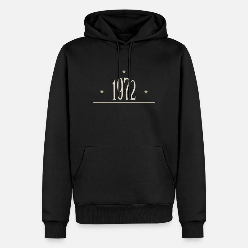 1972 - Sweat à capuche Premium bio Homme - noir