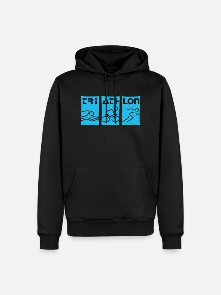 Triathlon cyan - Männer Premium Bio Hoodie - Schwarz