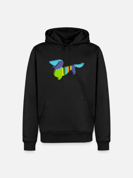 Waldi von München - Männer Premium Bio Hoodie - Schwarz