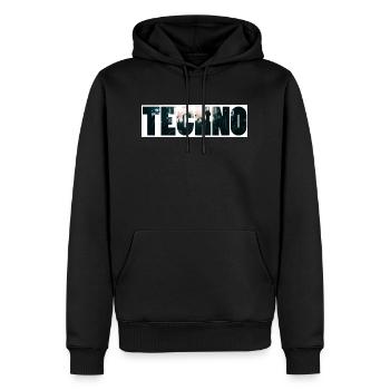 technocrowd - Sweat à capuche Premium bio Homme - noir - Devant - Nico (187cm)