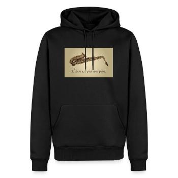 ceci nest pas une pipe - Saxophone and music lover - Männer Premium Bio Hoodie - Schwarz - Vorne - Nico (187cm)