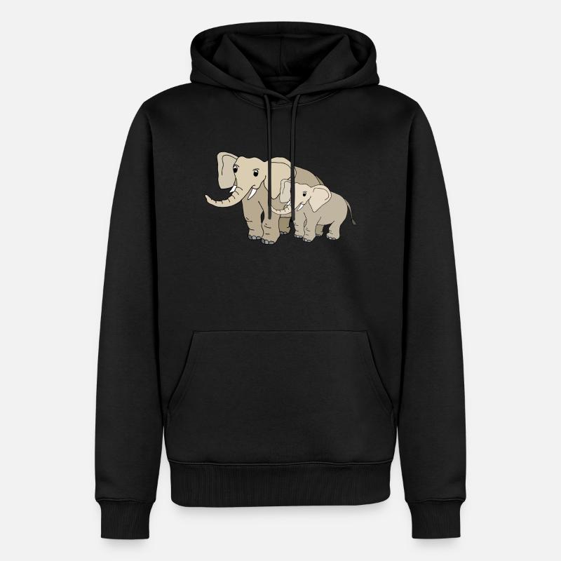 Éléphant - Sweat à capuche Premium bio Homme - noir