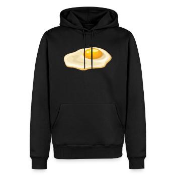 oeuf - Sweat à capuche Premium bio Homme - noir - Devant - Nico (187cm)