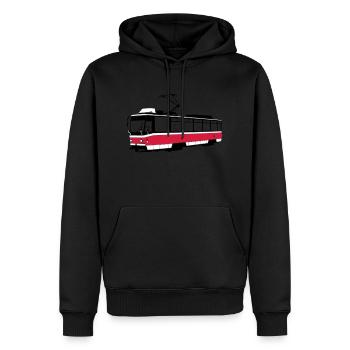 Brünner Straßenbahn - Männer Premium Bio Hoodie - Schwarz - Vorne - Nico (187cm)