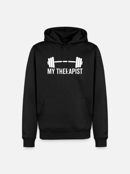 Barbell My Therapist - Men’s Premium Organic Hoodie - black