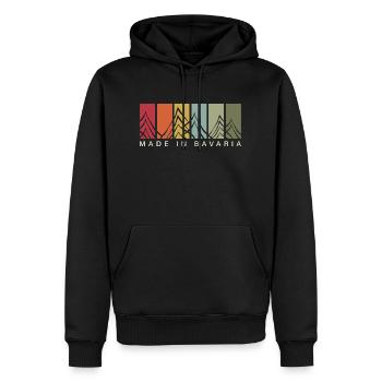 Made in Bavaria Bayern Spruch - Männer Premium Bio Hoodie - Schwarz - Vorne - Nico (187cm)