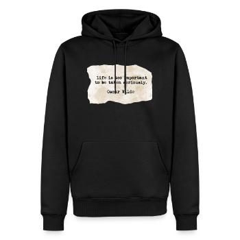 Oscar wilde quote - Männer Premium Bio Hoodie - Schwarz - Vorne - Nico (187cm)