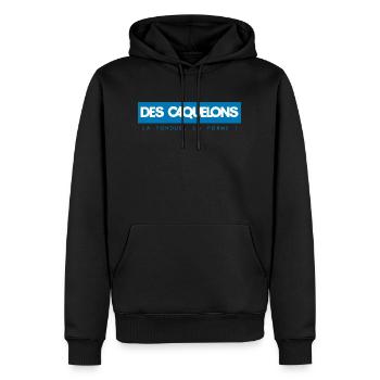 DES CAQUELONS - Sweat à capuche Premium bio Homme - noir - Devant - Nico (187cm)