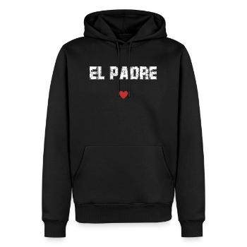 el padre idée cadeau papa - Sweat à capuche Premium bio Homme - noir - Devant - Nico (187cm)