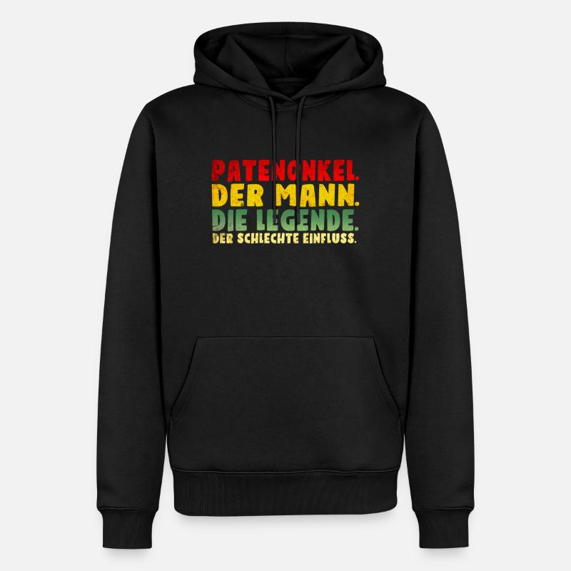 Patenonkel der schlechte Einfluss. - Männer Premium Bio Hoodie - Schwarz