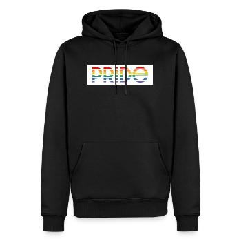 Pride rainbow white background - Men’s Premium Organic Hoodie - black - Front - Nico (187cm)